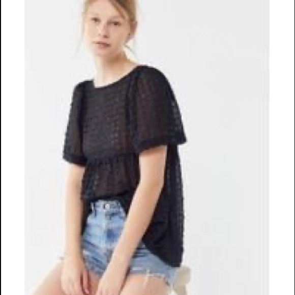 Urban Outfitters Helena Crinkle Babydoll Top - Picture 3 of 5